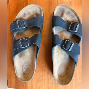 BIRKENSTOCK ARIZONA Oiled Leather Men’s Sandals in Black size 45 EUC